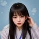 日本文化研究生读者头像，女性，书桌前学习状态